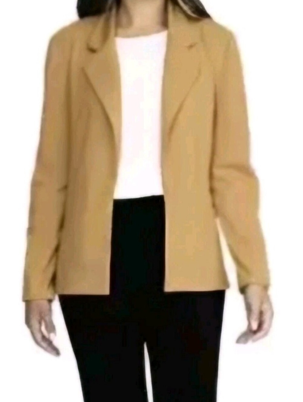 new SERRA size XL Soft Stretch Open Front Ponte Blazer Tan Aldi Exclusive